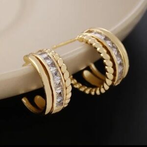Elegant Gold and Silver Hoop Earrings